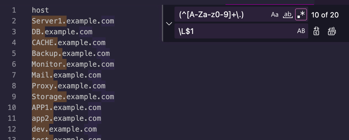 Find replace screenshot